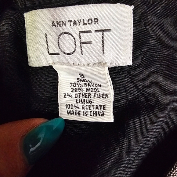 Ann Taylor Loft Sheath Wool Mix Midi Dress Size 8 Dark Grey Sleeveless - Picture 2 of 3